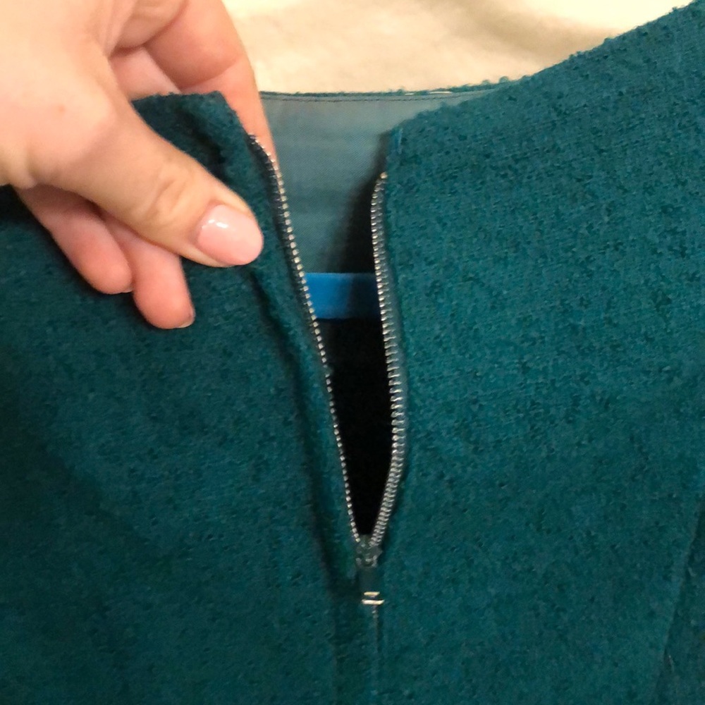 Vintage Emerald Green Joan Mad Men 1950s 3/4 Sleeve Dress - Picture 8 of 12